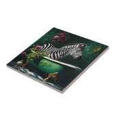 Zebra in een bad tegeltje (Zijkant)