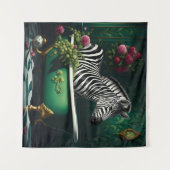 Zebra in een bad wandkleed (Voorkant (horizontaal))