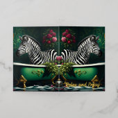 Zebra in een badkuip Verjaardag Folie Wenskaart (Buiten Laag)