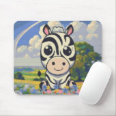 Zebra in een bloempatch! muismat (Met muis)