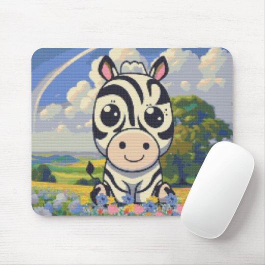 Zebra in een bloempatch! muismat (Met muis)