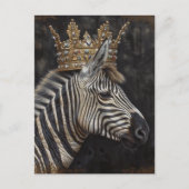 Zebra in een gouden kroon briefkaart (Voorkant)