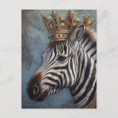 Zebra in een kroon briefkaart (Voorkant)