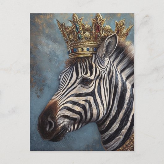 Zebra in een kroon briefkaart (Voorkant)