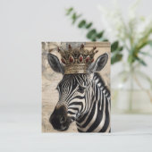 Zebra in een Ruby Crown Briefkaart (Staand voorkant)