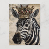 Zebra in een Ruby Crown Briefkaart (Voorkant)