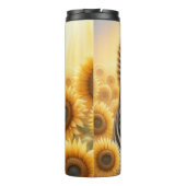 Zebra in een zonnebloemveld thermosbeker (Achterkant)