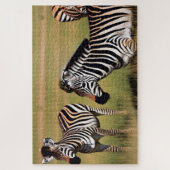Zebra in gras legpuzzel (Verticaal)