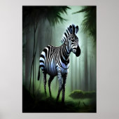 Zebra in het bos | AI Art Poster (Voorkant)
