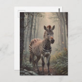 Zebra in het bos briefkaart (Voorkant / Achterkant)