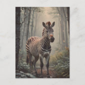 Zebra in het bos briefkaart (Voorkant)