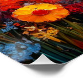 Zebra in het landschap Schilderen Perfect Poster (Hoek)