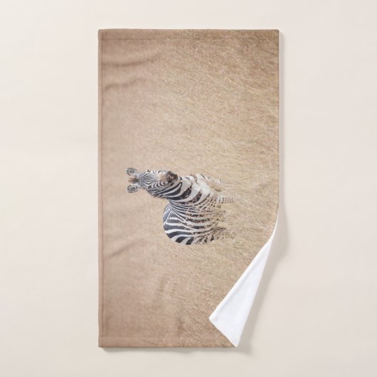Zebra in high grass bad handdoek (Handdoek)