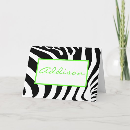 Zebra in Limoen Notitiekaartje (Voorkant)