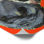 zebra in rood - poster (Hoek)