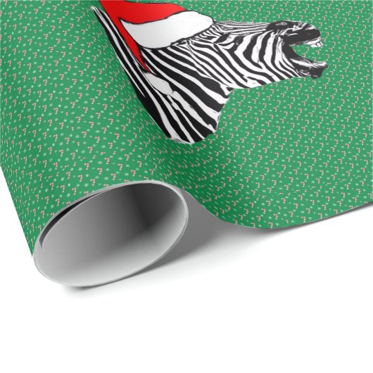Zebra in Santa hat Cadeaupapier (Rol Hoek)