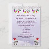 Zebra in Santa Hat, Sneeuwen en kerstlichten uitno Kaart (Achterkant)