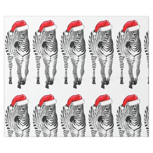 Zebra in Santa wrapping paper Cadeaupapier (Vlak)