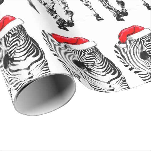 Zebra in Santa wrapping paper Cadeaupapier (Rol Hoek)