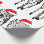 Zebra in Santa wrapping paper Cadeaupapier (Hoek)