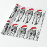 Zebra in Santa wrapping paper Cadeaupapier<br><div class="desc">Perfect Christmas wrapping paper for the zebra lover in your familiy</div>