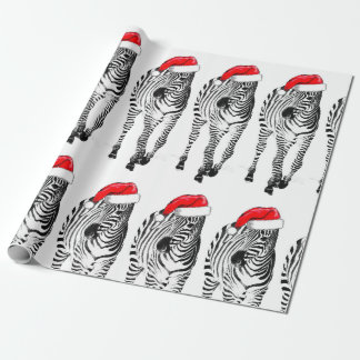 Zebra in Santa wrapping paper Cadeaupapier