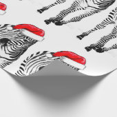 Zebra in Santa wrapping paper Cadeaupapier (Hoek)