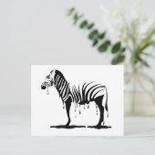 zebra in splash in vector briefkaart (Staand voorkant)
