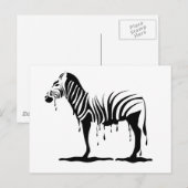 zebra in splash in vector briefkaart (Voorkant / Achterkant)