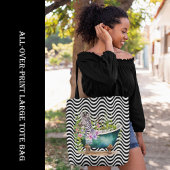 Zebra in Tub zwart wit golvende strepen psychedeli Tote Bag