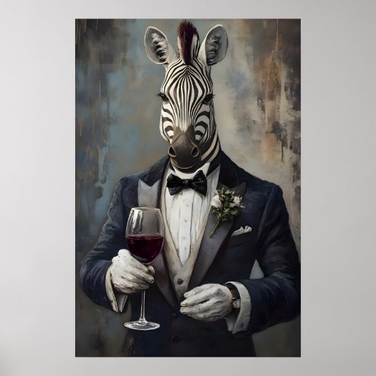 Zebra In Tuxedo Poster, Dierenposter, Zebra In Poster (Voorkant)