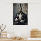 Zebra In Tuxedo Poster, Dierenposter, Zebra In Poster (Keuken)