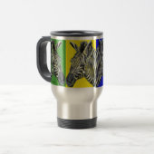 Zebra in vier kleuren Travel Mug Reisbeker (Voorkant links)