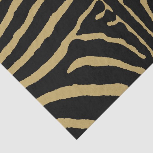 Zebra in zwart en goud tissuepapier (Detail)