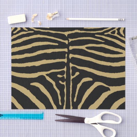 Zebra in zwart en goud tissuepapier (Craft)
