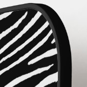Zebra in zwart en wit pickleball paddle (Links Detail)