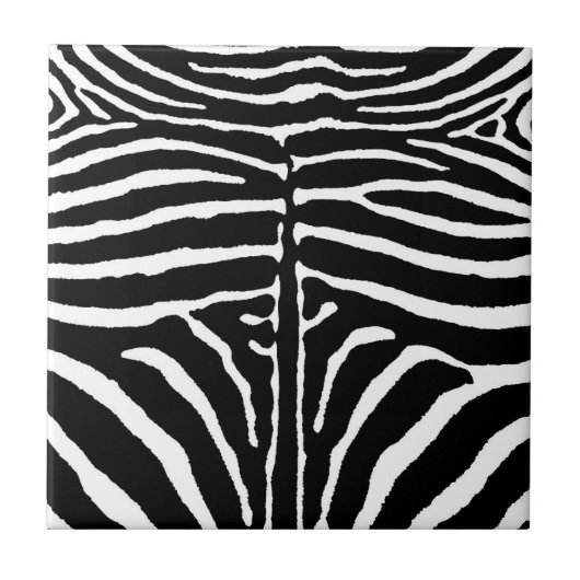 Zebra in zwart en wit tegeltje (Voorkant)