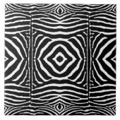 Zebra in zwart en wit tegeltje (Voorkant)