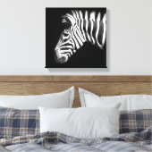 Zebra in zwart-wit foto canvas afdruk (Insitu (Slaapkamer))