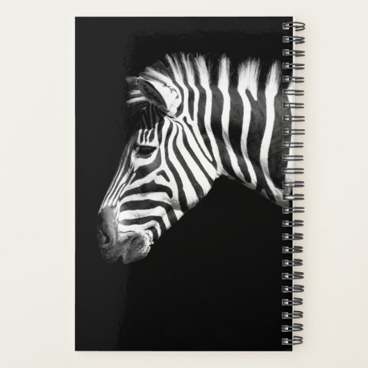 Zebra in zwart-wit gepersonaliseerde naam planner (Achterkant)