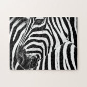 Zebra in zwart-wit, Jigzaag Puzzle Legpuzzel (Horizontaal)