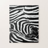 Zebra in zwart-wit, Jigzaag Puzzle Legpuzzel (Verticaal)