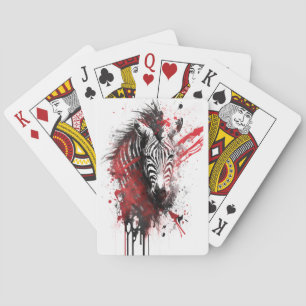 Zebra-inktschildering Pokerkaarten