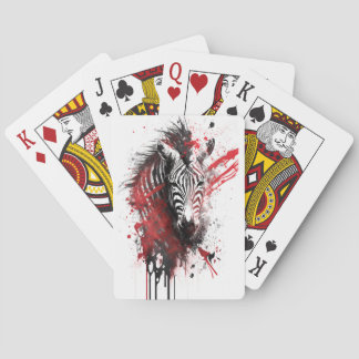 Zebra-inktschildering Pokerkaarten