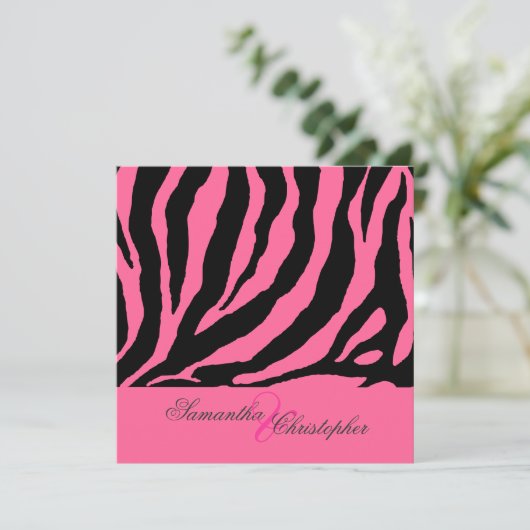 ZEBRA-INVITATIES / DIY-KLEUR KAART (Staand voorkant)