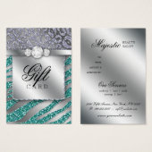 Zebra Jewelry Gift Kaart Silver (Voorkant /achterkant)