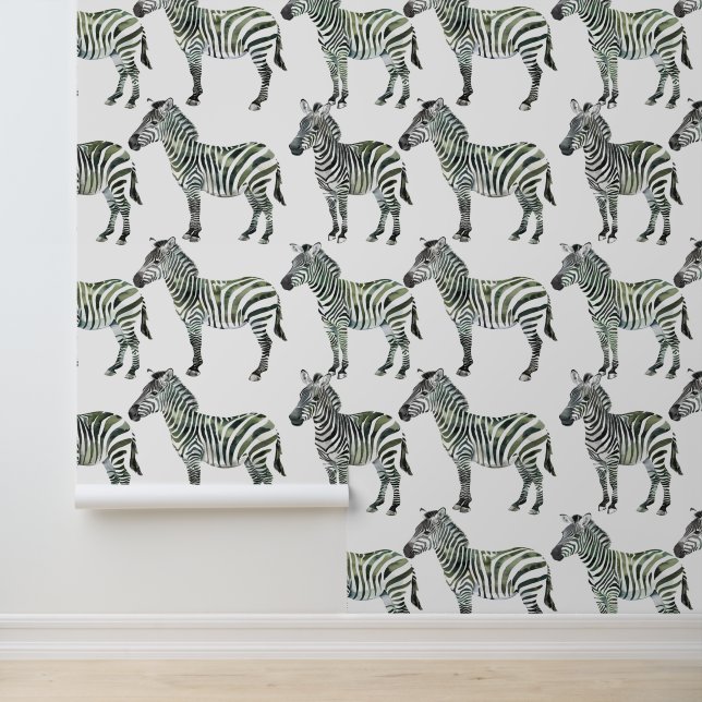 Zebra Jungle Serengeti Afrika Safari patroon Behang (Applicatie)