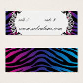 Zebra juwelen hangen Label Mode Mini Visitekaartjes (Voorkant /achterkant)