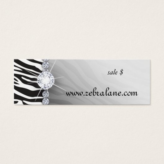 Zebra juwelen hangen Label Mode Mini Visitekaartjes (Voorkant)