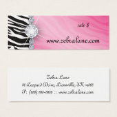 Zebra juwelen hangen Label Mode Mini Visitekaartjes (Voorkant /achterkant)
